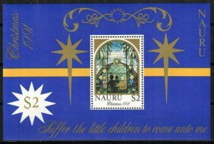 Nauru Stamp 395  - 91 Christmas;    stained glass window