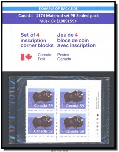 Canada - 1174 Matched set PB Sealed pack - Musk Ox (1989) 59¢