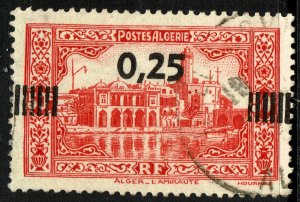 Algeria #122 single Used - Overprint 25c on 50c (1938)