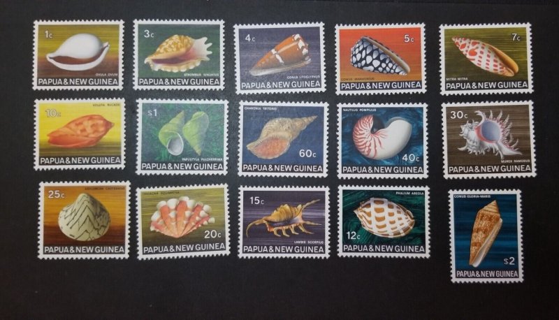 Papua New Guinea 265-279 MNH Sea Shells Marine Life MINT SET MNH OG T472