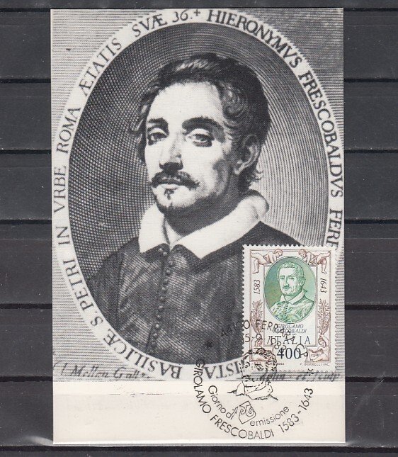 Italy, Scott cat. 1564. Composer G. Frescobaldi issue. Max. Card. ^