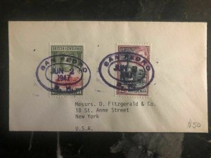 1947 San Pedro British Honduras Cover To New York USA