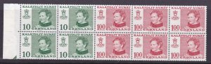 Greenland Scott 91a, 1973 QM Booklet, Pane, VF MNH.  Scott $37