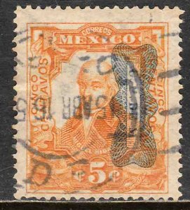 MEXICO 521Var 5¢ CORBATA REVOLUTIONAR INV OVERPRINT (READING DOWN) USED VF (29)