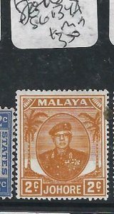 MALAYA JOHORE  (P2206B) SULTAN  2C SG 134A   MOG