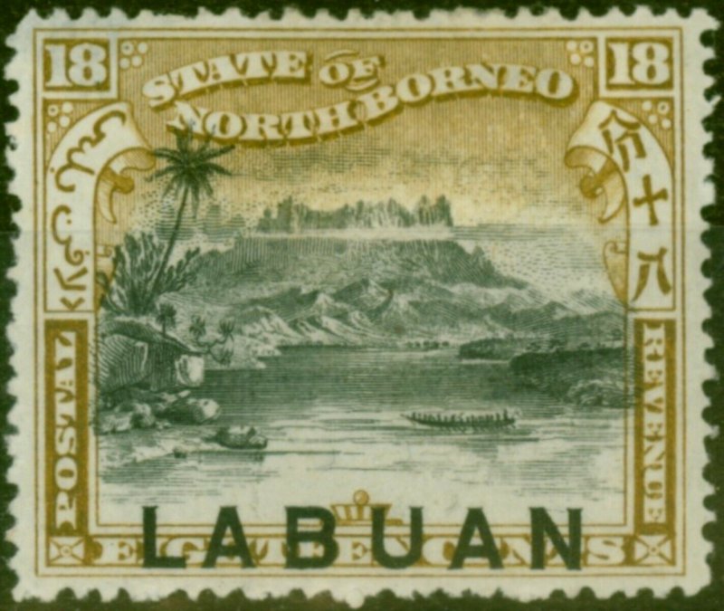 Labuan 1897 18c Black & Olive-Bistre SG99a Fine MM 