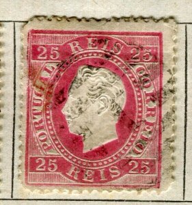 PORTUGAL; 1870 early classic Luis Perf issue used 25r. value