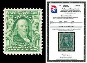 Scott 300 1903 1c Green Franklin Regular Issue Mint Graded XF 90 NH w/ PSE CERT