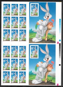 #3137 MNH BUGS BUNNY GUTTER PAIR OF SHEETS