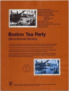 USPS SOUVENIR PAGE BOSTON TEA PARTY 1973