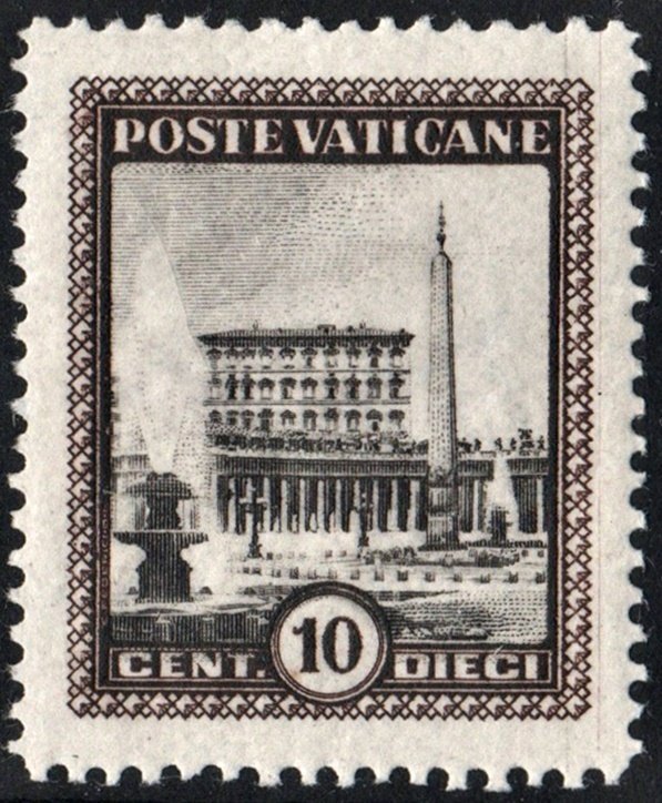 Vatican City SC#20 10c St. Peter's Square with the Vatican Palace (1933)...