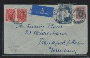SOUTHERN RHODESIA (P2709B) 1932 KGVI 6D+1DX2+3D WATERFALL TO GERMANY