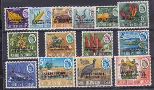 SOUTHERN RHODESIA MINT O.G. SET OVPR. FISH, CATTLE, BIRD,...