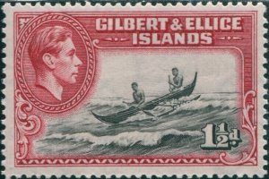 Gilbert & Ellice Islands 1939 SG45 1½d Canoe crossing Reef KGVI MLH