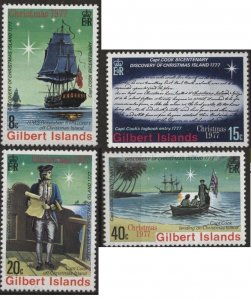 Gilbert Islands 300-303 (mh set of 4) Christmas: Capt. Cook (1977)