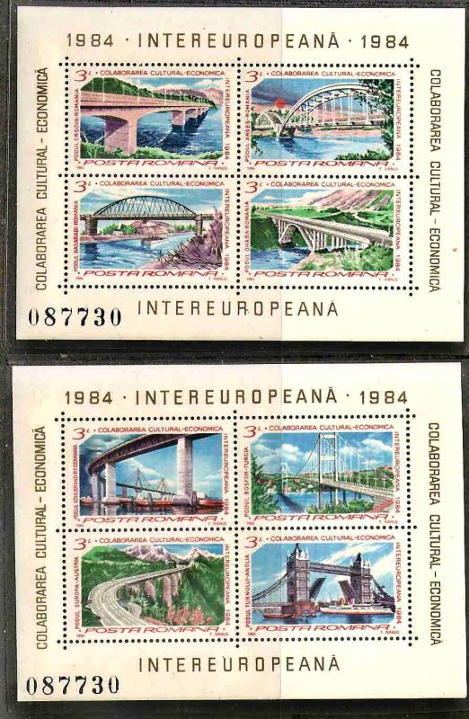 Romania 3182-83 MNH 1984 INTEREUROPEAN Sov. Sheet