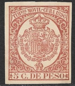 CUBA 1896 5c General Duty Timbre Movil Revenue CG18 Used