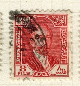 IRAQ; 1932 early Faisal new currency issue fine used Shade of 8f. value