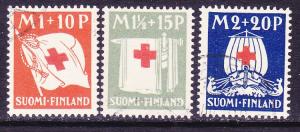 Finland B2-4 Used 1930 Red Cross & Ship of Mercy Semi-Postal Set Scv $73.00