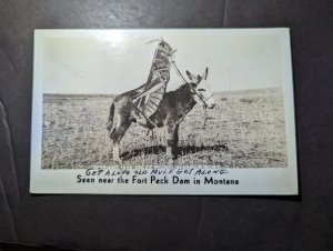 1939 USA Postcard Cover Savage MT to Syracuse IN Fort Peck Dam in Montana