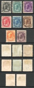 Canada SG141/9 1897 Set of 8 Cat 130 Pounds