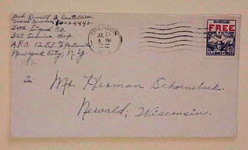 US  UNLISTED APO1253 SUPRESSED FREE STAMP TRENTON NY 1942 JULY 25