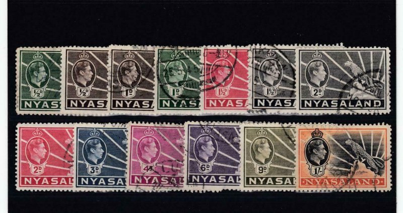 NYASALAND PROTECTORATE # 54-62 VF-USED KGV1 ISSUES