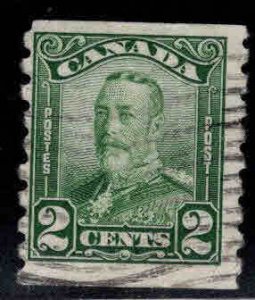 Canada Scott 161 Used 2c KGV perf 8 vertical coil stamp