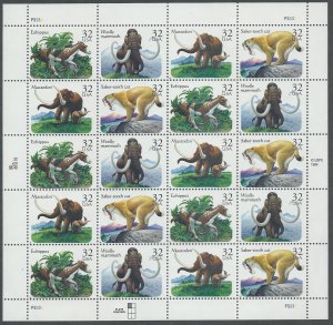 US #3077-80, Mint Sheet, Prehistoric Animals, MNH*-