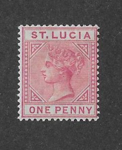 St Lucia Sc #28 1p rose OG VF