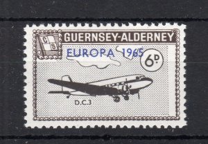 GUERNSEY-ALDERNEY 6d EUROPA 1965 MOUNTED MINT + VIGNETTE SHIFT