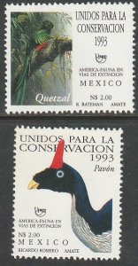 MEXICO 1838-1839, ENDANGERED SPECIES, QUETZAL & PAVON. MINT, NH. VF.
