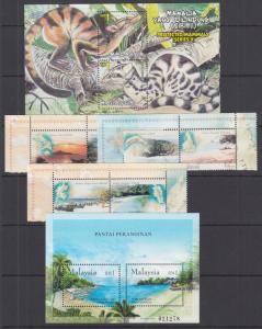 Malaysia Sc 786//892 MNH. 2000-2002 Souvenir Sheets, 9 different, VF