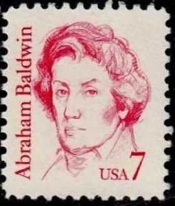 SCOTT  1850  ABRAHAM BALDWIN  7¢  SINGLE  MNH  SHERWOOD STAMP