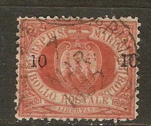 San Marino 28 Mi 11 Used VF 1892 SCV $20.00