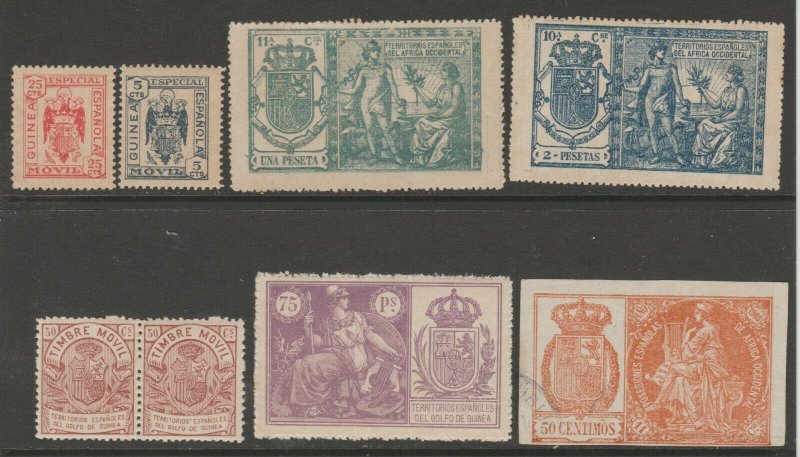 Spain Guinea Africa Revenue fiscal mix collection stamp ml34 extra nice