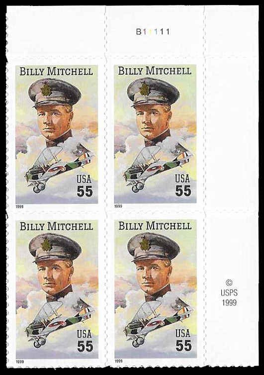 PCBstamps  US #3330 PB $2.20(4x55c)Billy Mitchell, MNH, (PB-2a)