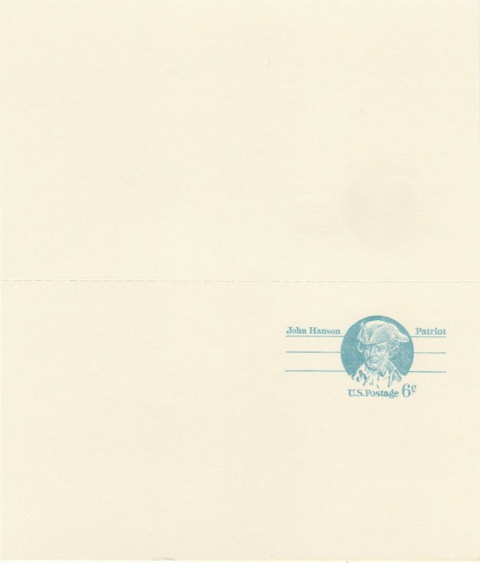 Scott#UY23 UPSS#MR33 Un Folded US Postal Reply Card