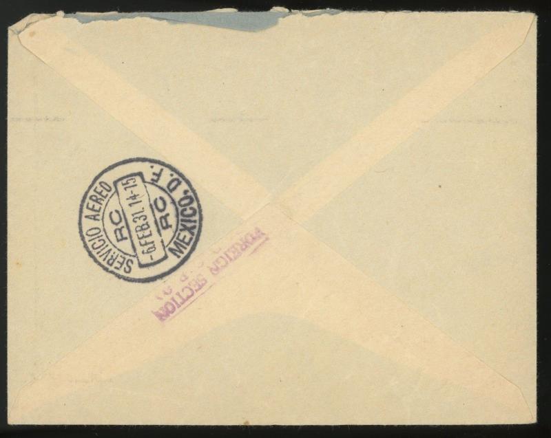 1931 France to Mexico ~  RMS aquitania #C5 Airmail Pair