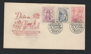 Czechoslovakia #B163-65 (1948 Child Welfare set)  unaddressed cachet