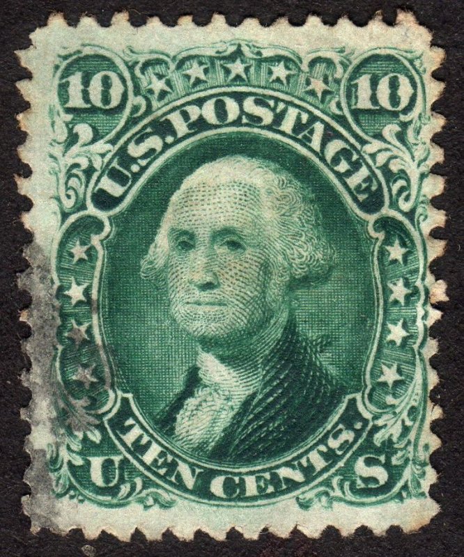 1861, US 10c, Washington, Used, Sc 68a