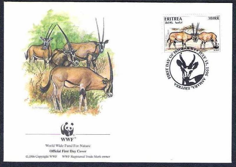 Eritria 1996 WWF - Beisa Oryx, Gazella,  Panda EmblemWild Life, Mammal, Anima...