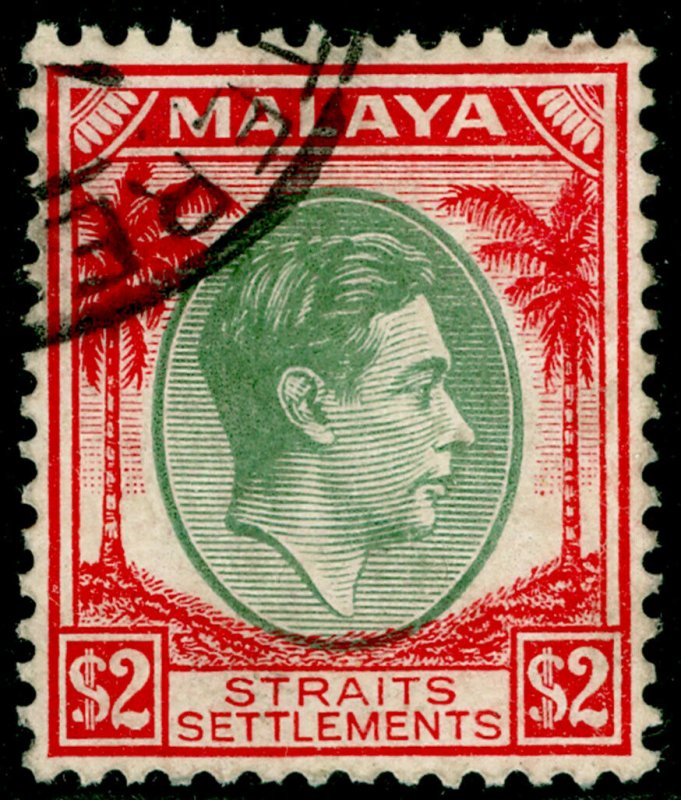 MALAYSIA - Straits Settlements SG291, $2 green & scarlet, VFU. Cat £14.