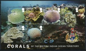 BIOT Marine Animals Stamps 2017 MNH Corals Coral Chagos 6v M/S