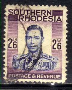 Southern Rhodesia 1937 KGV1 2/-6d Blue & Purple used SG 51 ( L1426 )