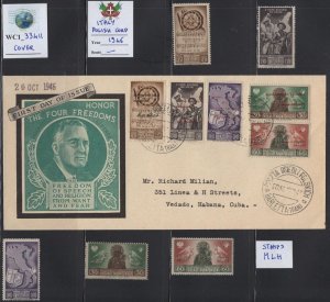 WC1_33411 ITALY. 1945-46 POLISH CORP IN ITALY stamps w. cover. MLH