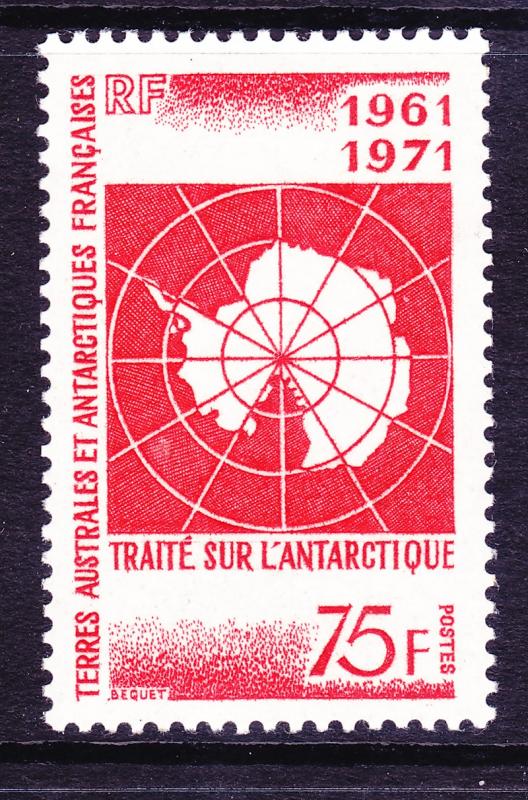 French Southern & Antarctic FSAT 45 MNH 1971 Map of Antarctica Scv $28.00