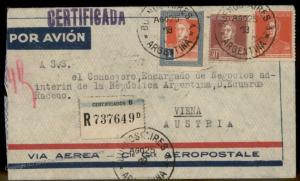 Argentina 1933 Registered Austria Rohrpost Pneumatic Cover 88943