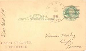 United States West Virginia Indore 1938 4c-bar  1915-1938  Postal Card  Phila...
