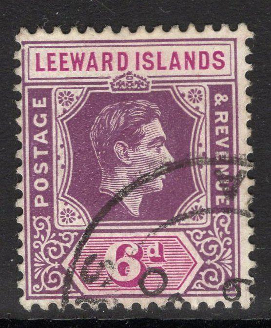 LEEWARD ISLANDS SG109b 1947 6d PURPLE & DEEP MAGENTA FINE USED